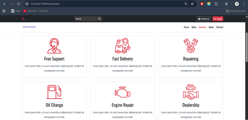 Bike Showroom Management System Using Python Django