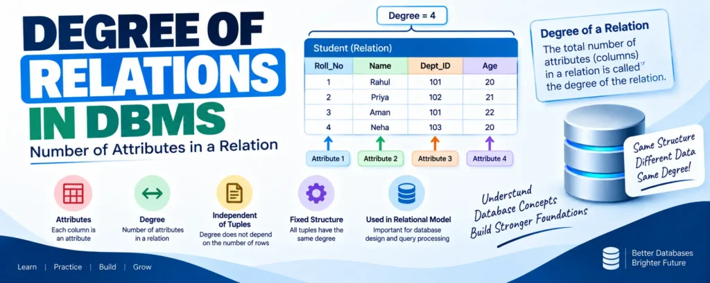 Degree of Relations in DBMS