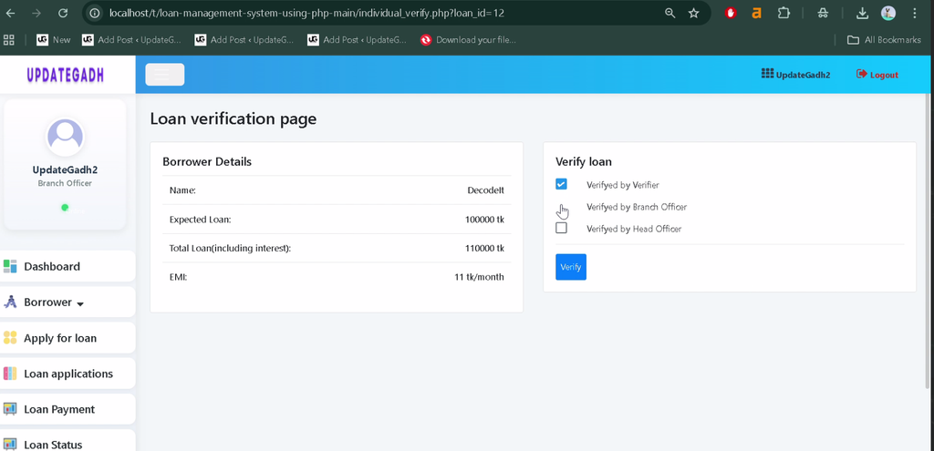 Loan Management System Using PHP and MySQL-6
