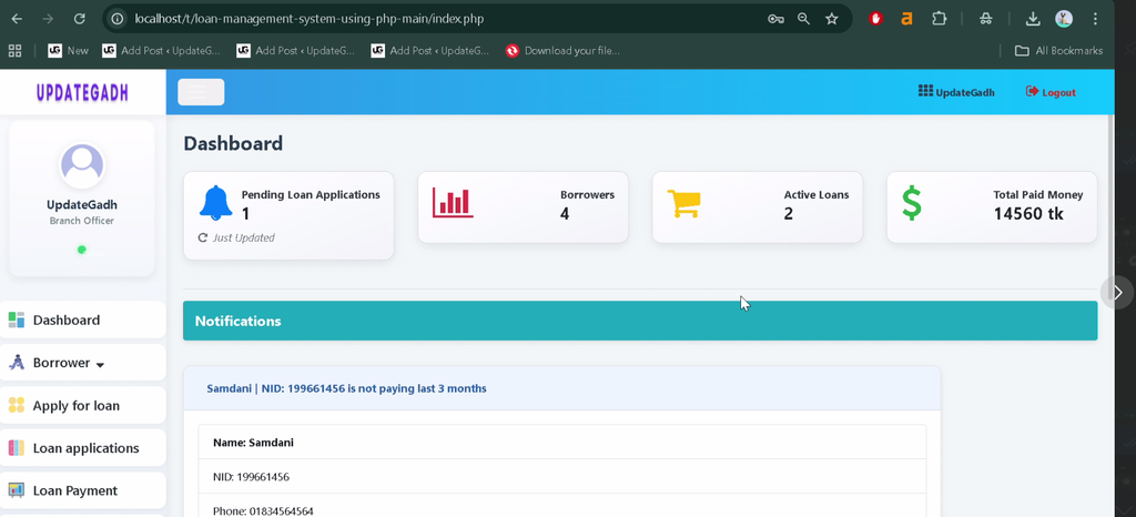 Loan Management System Using PHP and MySQL-4