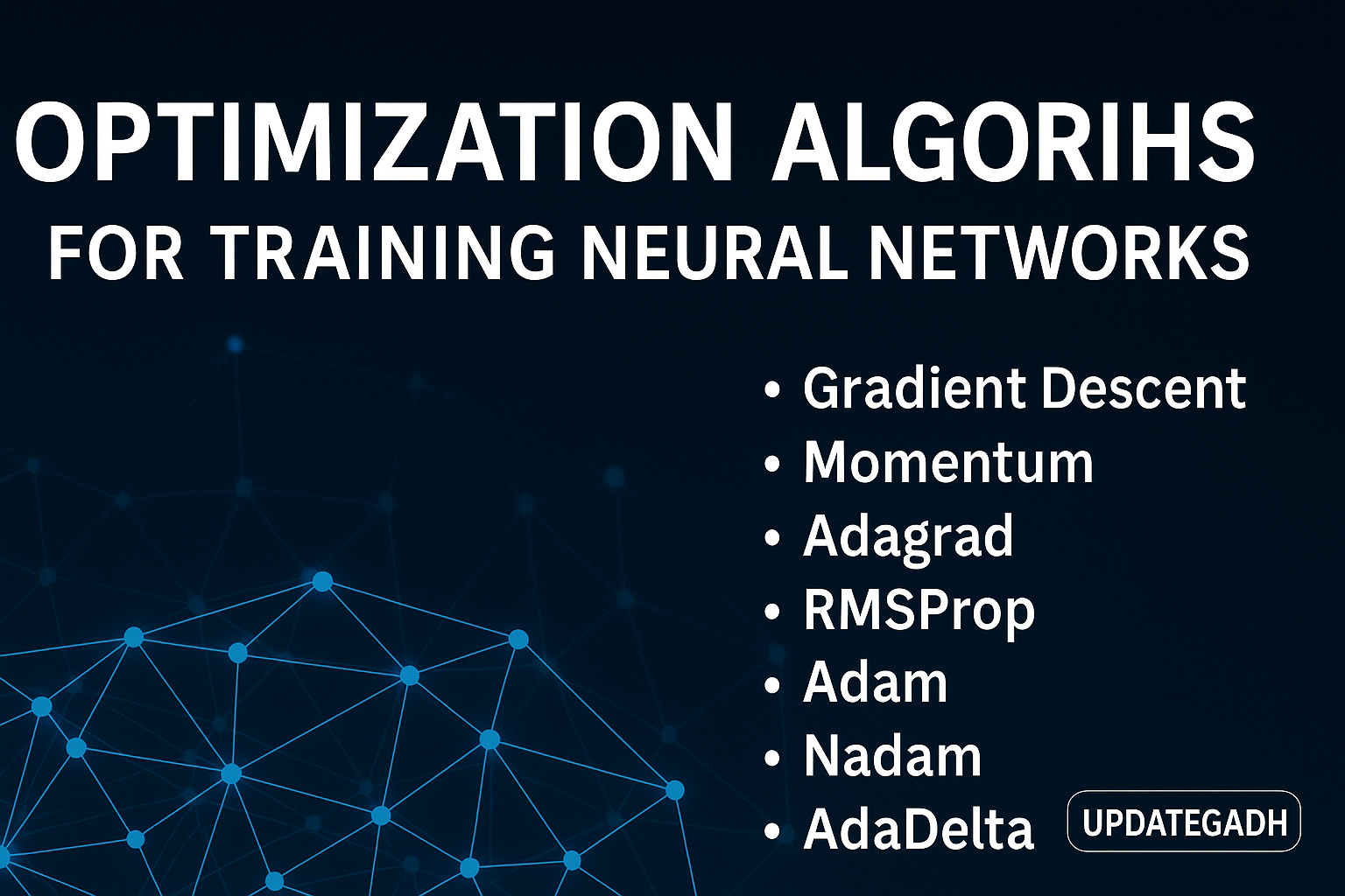 Optimization Algorithms for Training Neural Networks