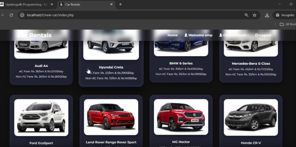 Car Rental Management System PHP & MySQL