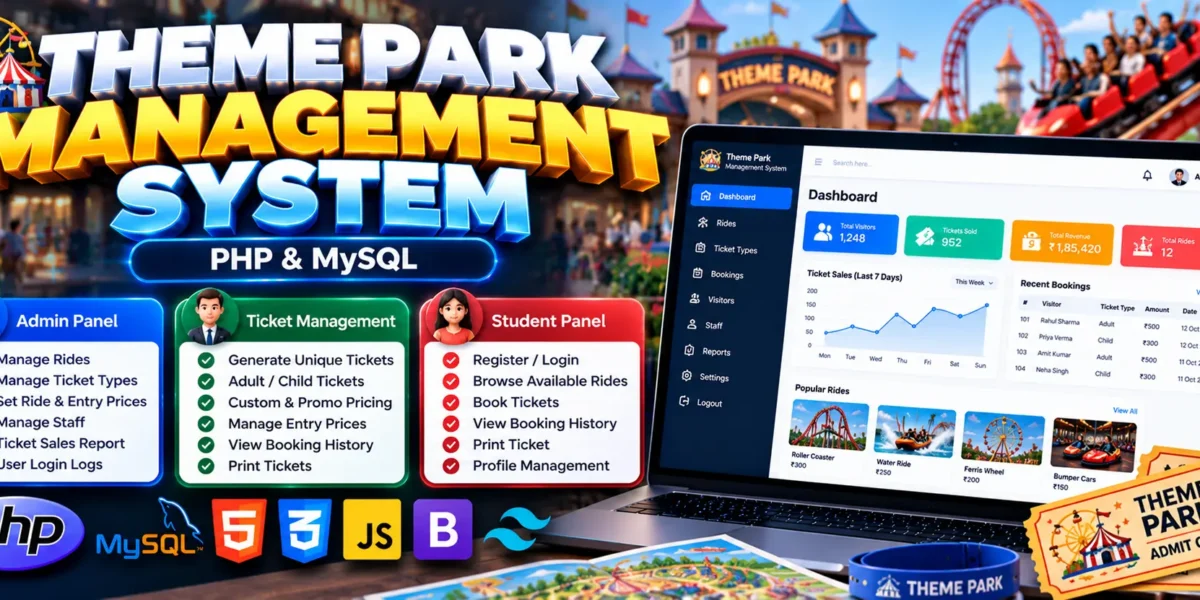 Theme Park Management System Using PHP and MySQL
