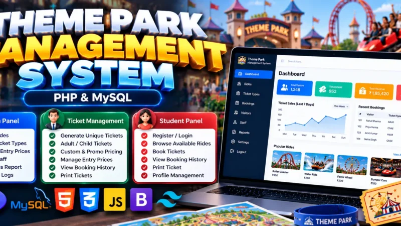 Theme Park Management System Using PHP and MySQL