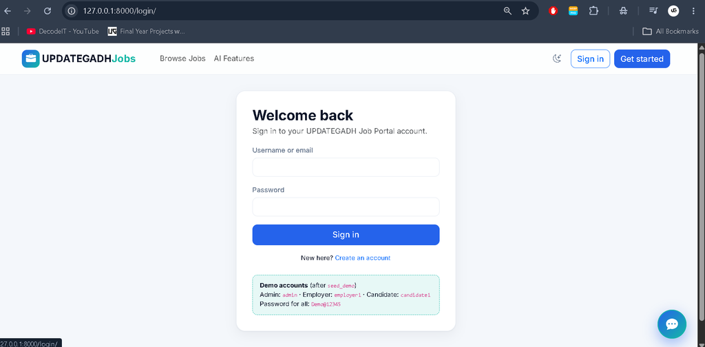 Login Page 