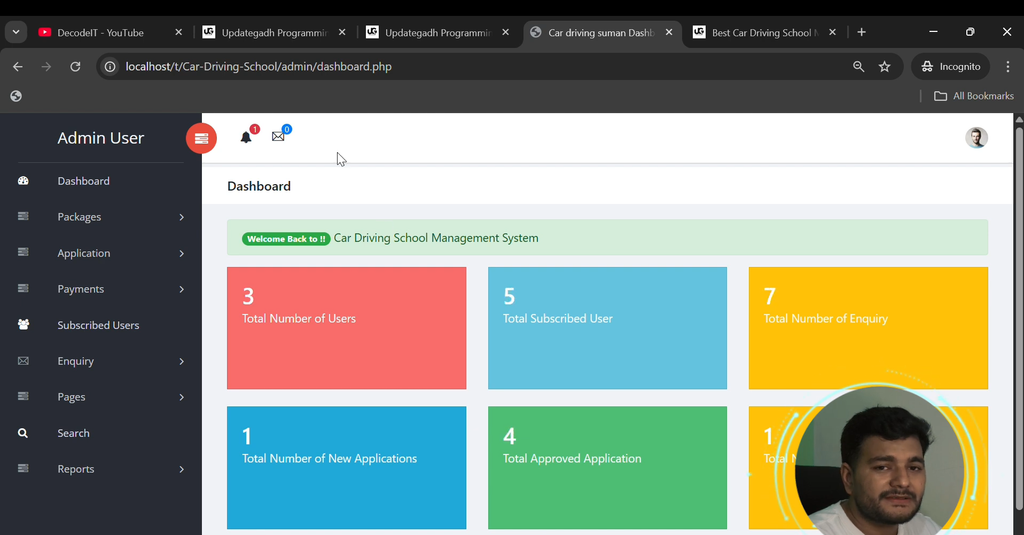 Best Car Driving School Management System Using PHP and MySQL