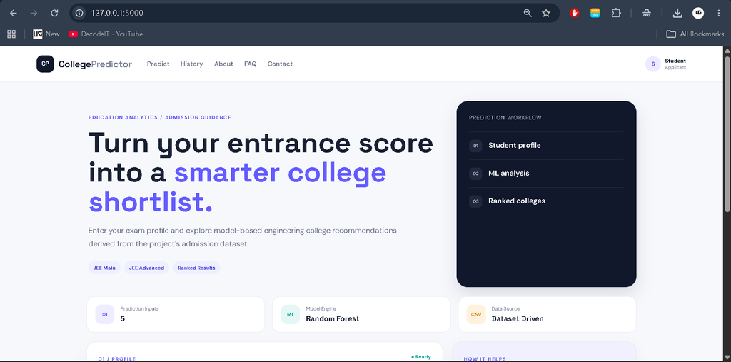 College Prediction System Using Python and Machine Learning