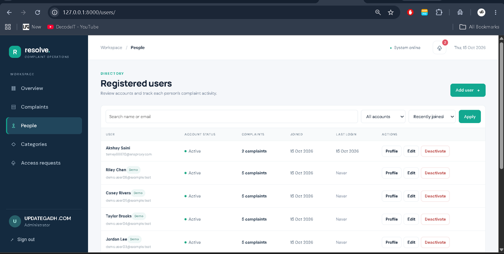 Complaint Management System Using Python Django-4