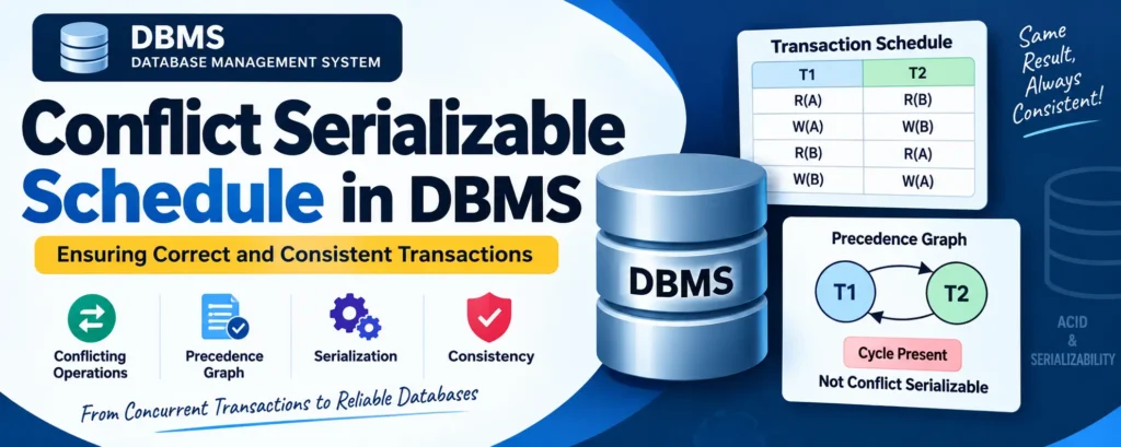 Conflict Serializable Schedule in DBMS