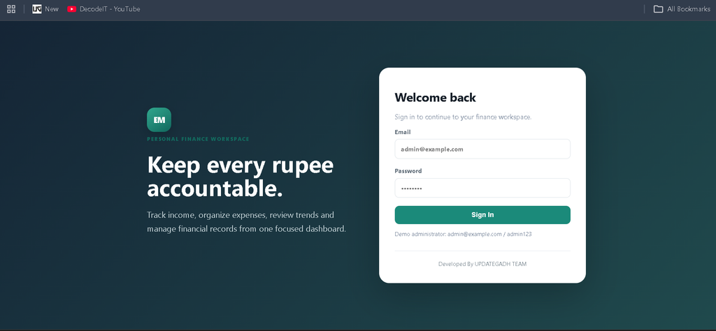 Expense Management System Using PHP and MySQL