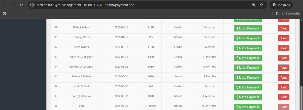 Best Gym Management System Using PHP
