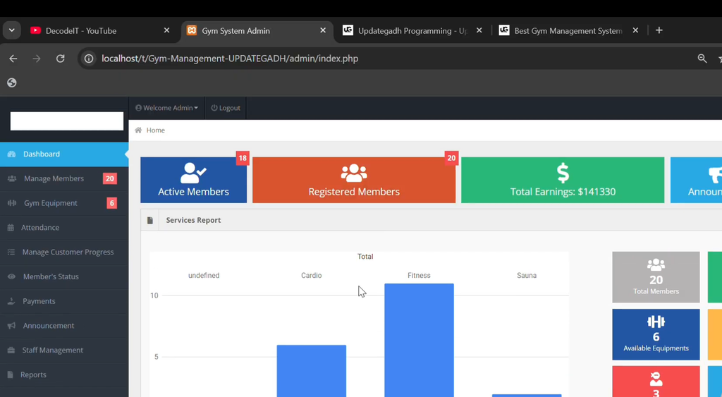 Best Gym Management System Using PHP