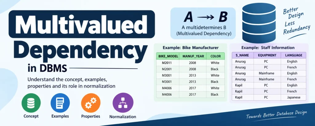 Multivalued Dependency in DBMS