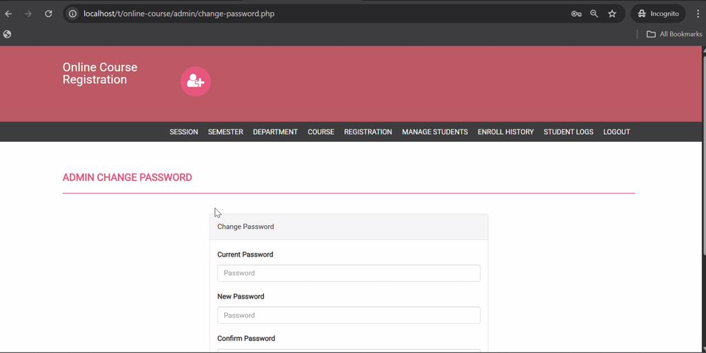 Online Course Registration System Using PHP and MySQL-4