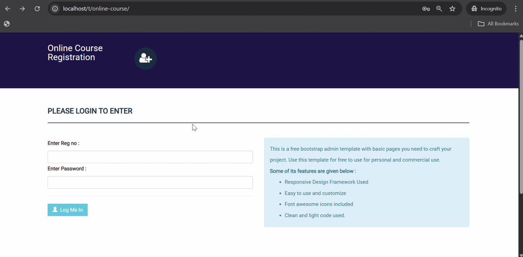 Online Course Registration System Using PHP and MySQL-6