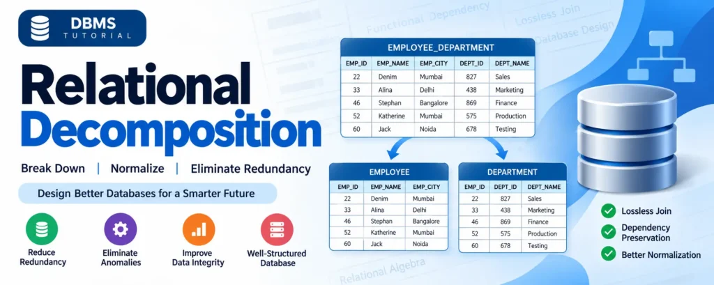 Relational Decomposition in DBMS