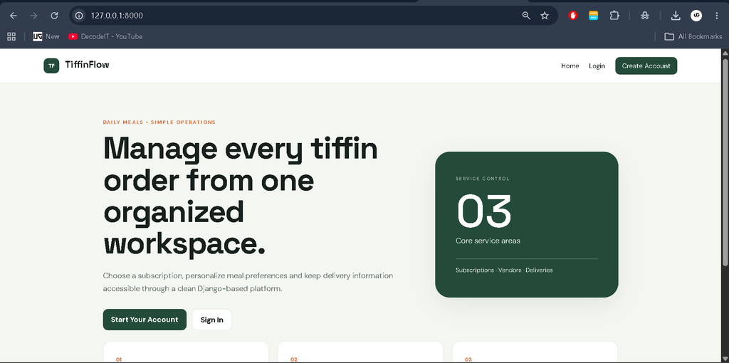 Tiffin Delivery Management System Using Django