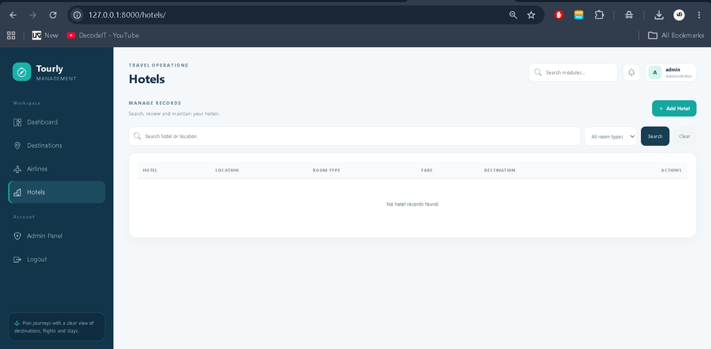 Tour Management System Using Python and Django