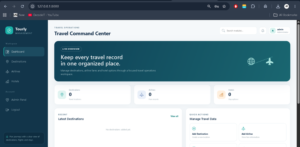 Tour Management System Using Python and Django