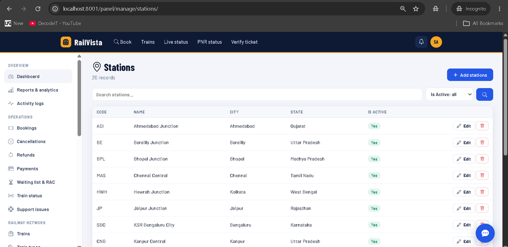 Train Ticket Reservation System Using Python and Django