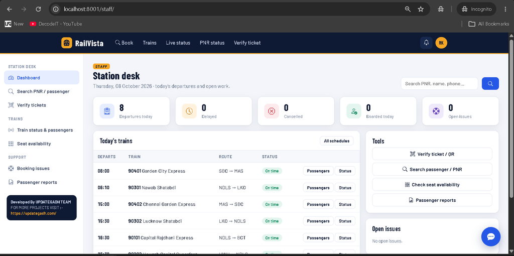 Train Ticket Reservation System Using Python and Django