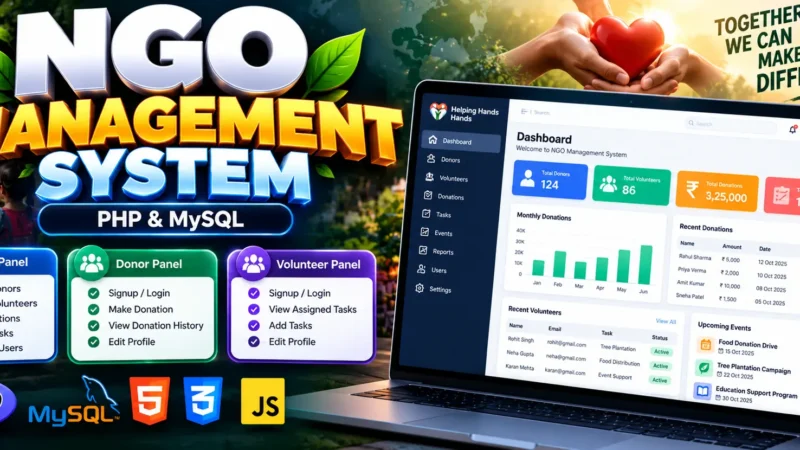 NGO Management System Using PHP and MySQL