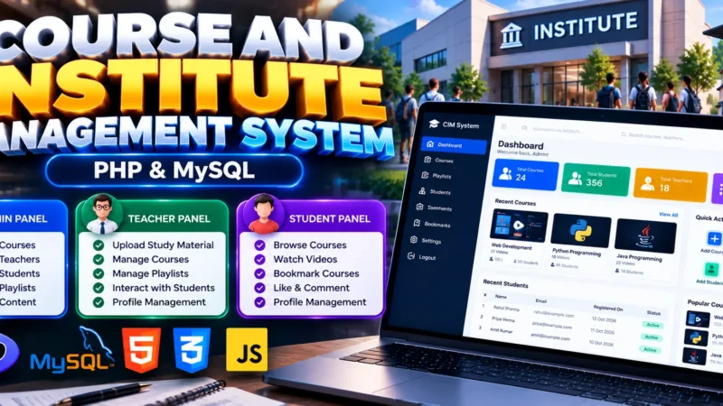 Course and Institute Management System Using PHP and MySQL
