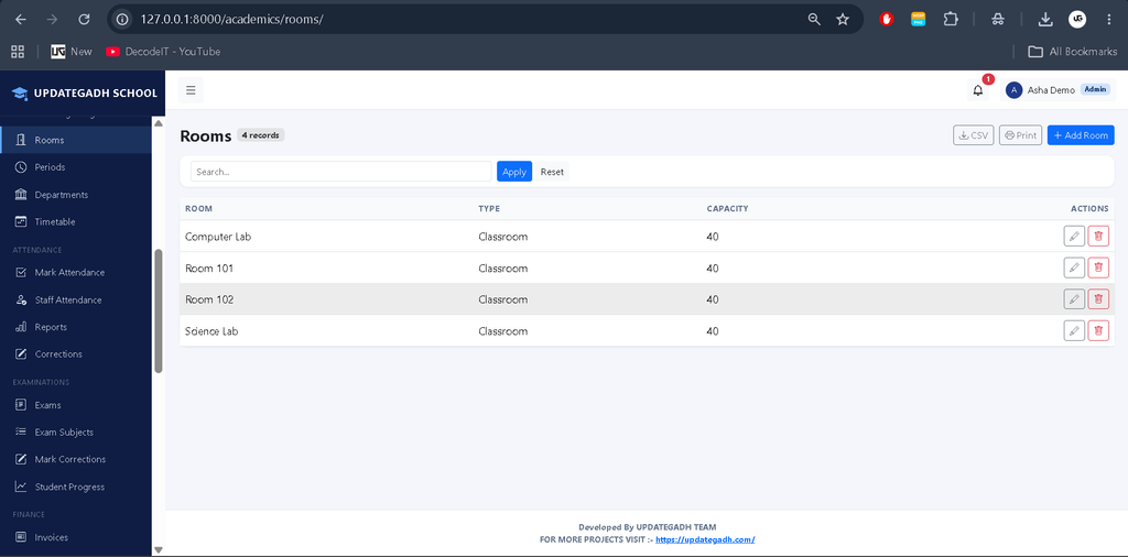 Advanced School Management System Using Python Django