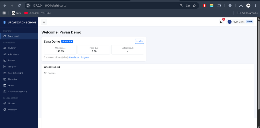 Advanced School Management System Using Python Django