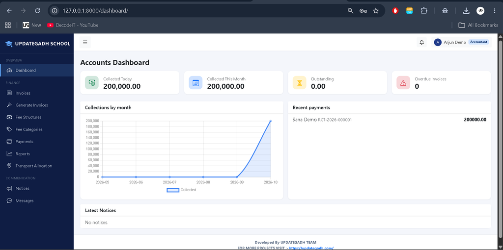 Advanced School Management System Using Python Django