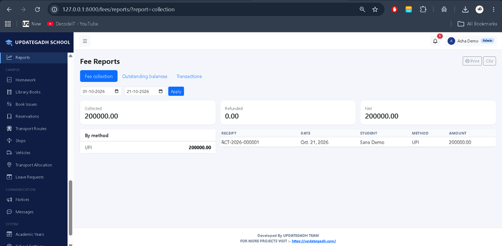 Advanced School Management System Using Python Django