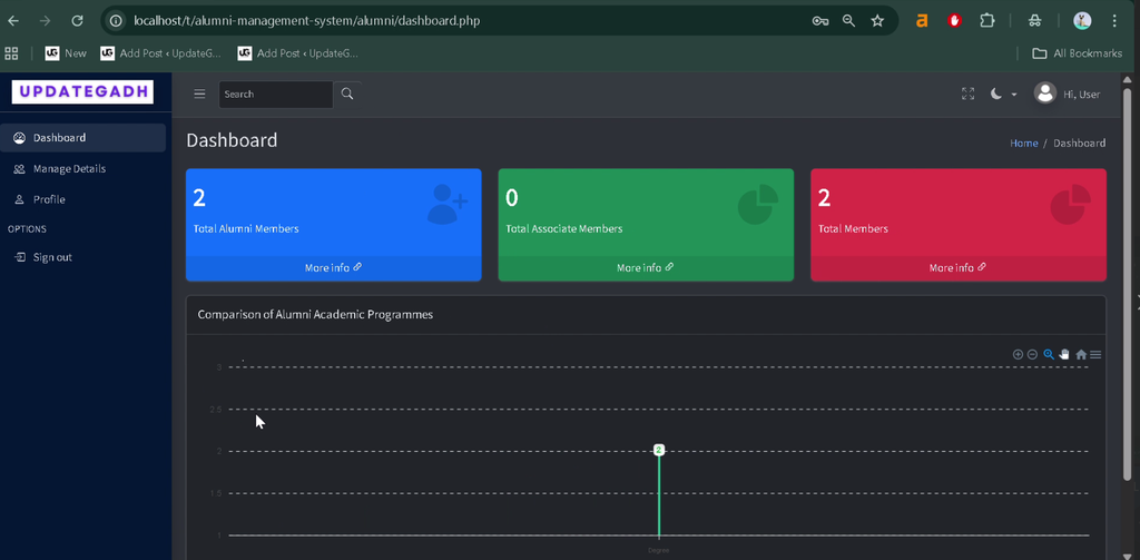Alumni Management System Using PHP and MySQL-4