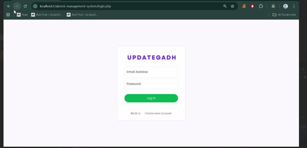Alumni Management System Using PHP and MySQL-3