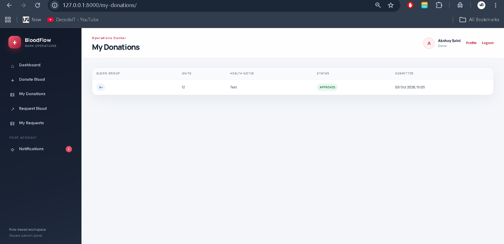 Blood Bank Management System Using Python