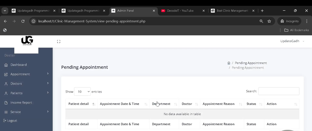 Best Clinic Management System Using PHP & MYSQL