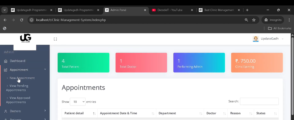 Best Clinic Management System Using PHP & MYSQL