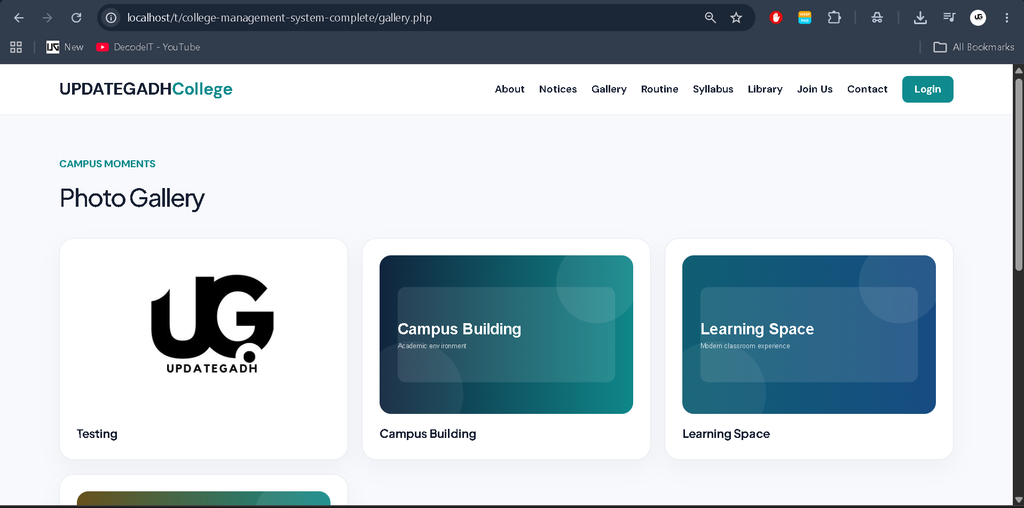 College Management System in PHP and MySQL