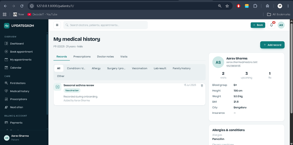 Doctor Appointment Management System Using Python and Django