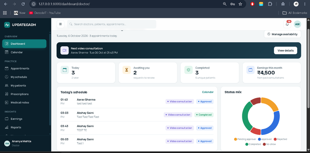 Doctor Appointment Management System Using Python and Django