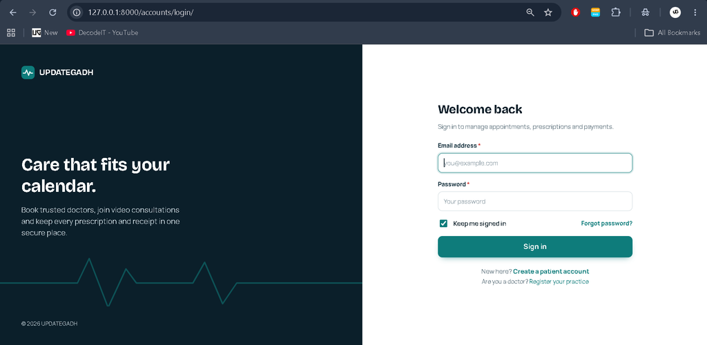 Doctor Appointment Management System Using Python and Django