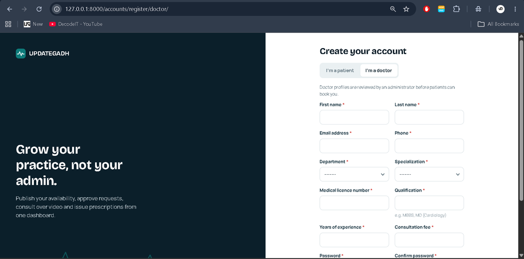 Doctor Appointment Management System Using Python and Django