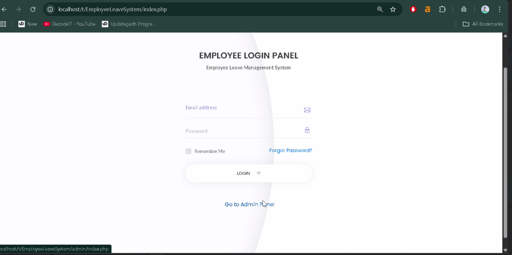 Employee Leave Management System in PHP and MySQL-2