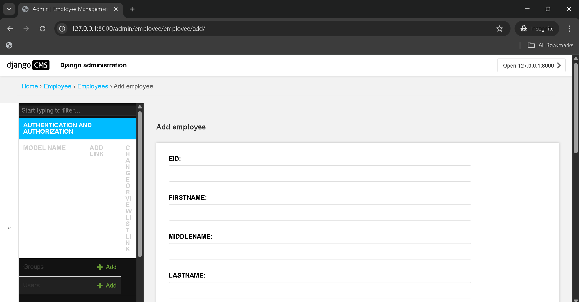 Best Employee Management System Using Django (Python)