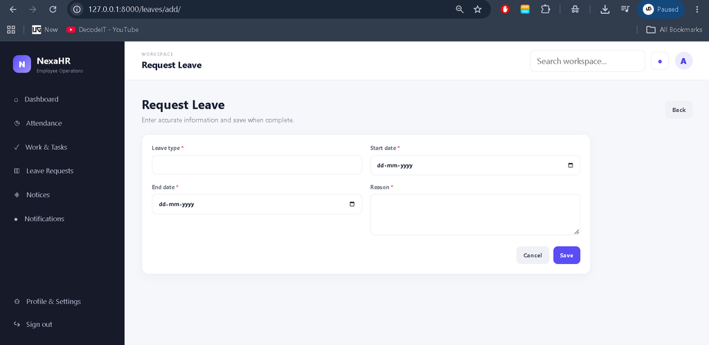 Employee Management System Using Python and Django