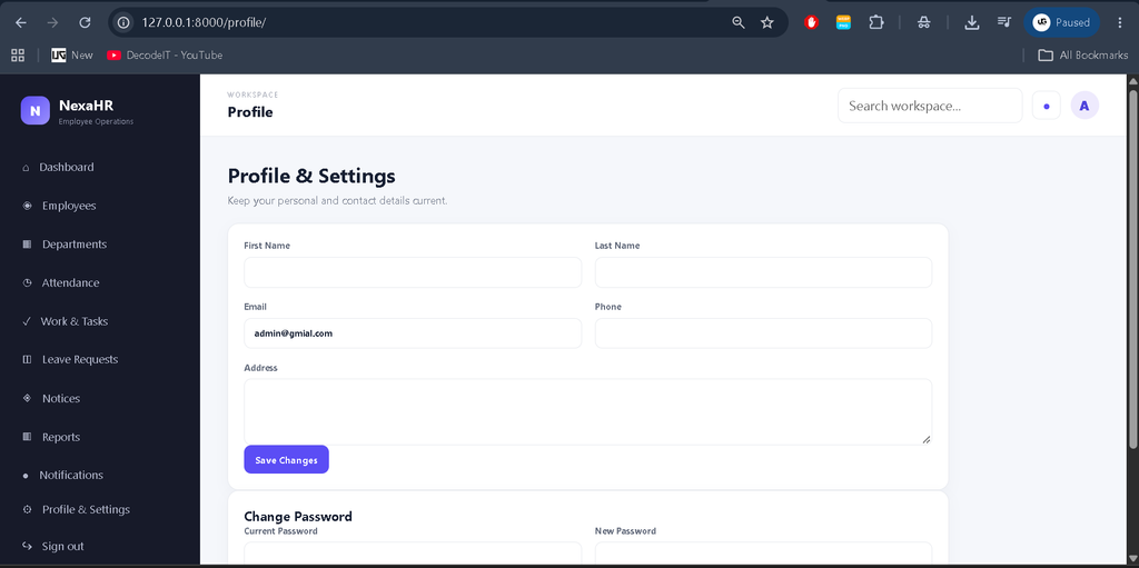 Employee Management System Using Python and Django