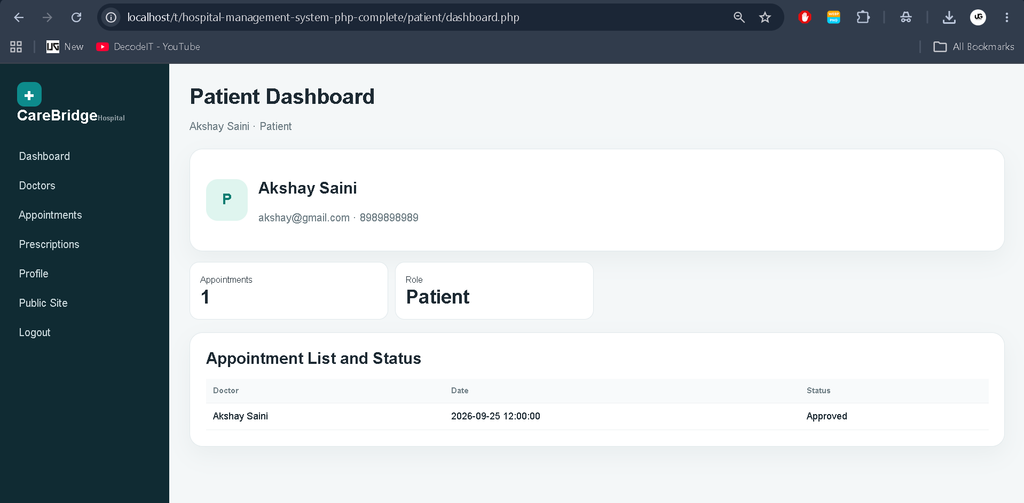 Hospital Management System is a PHP and MySQL