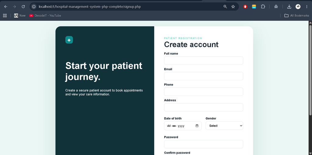 Hospital Management System is a PHP and MySQL