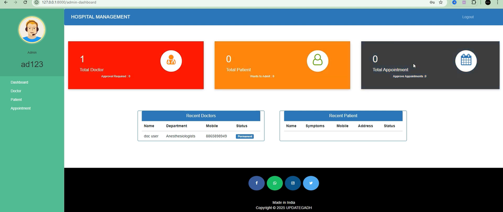Hospital Management System Using Python