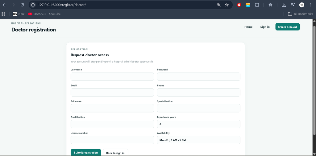 Hospital Management System Using Python and Django