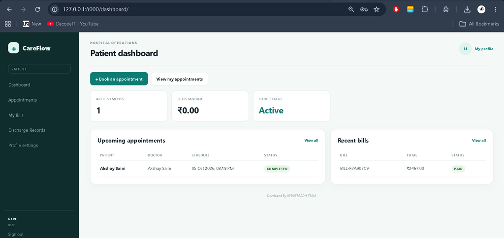 Hospital Management System Using Python and Django